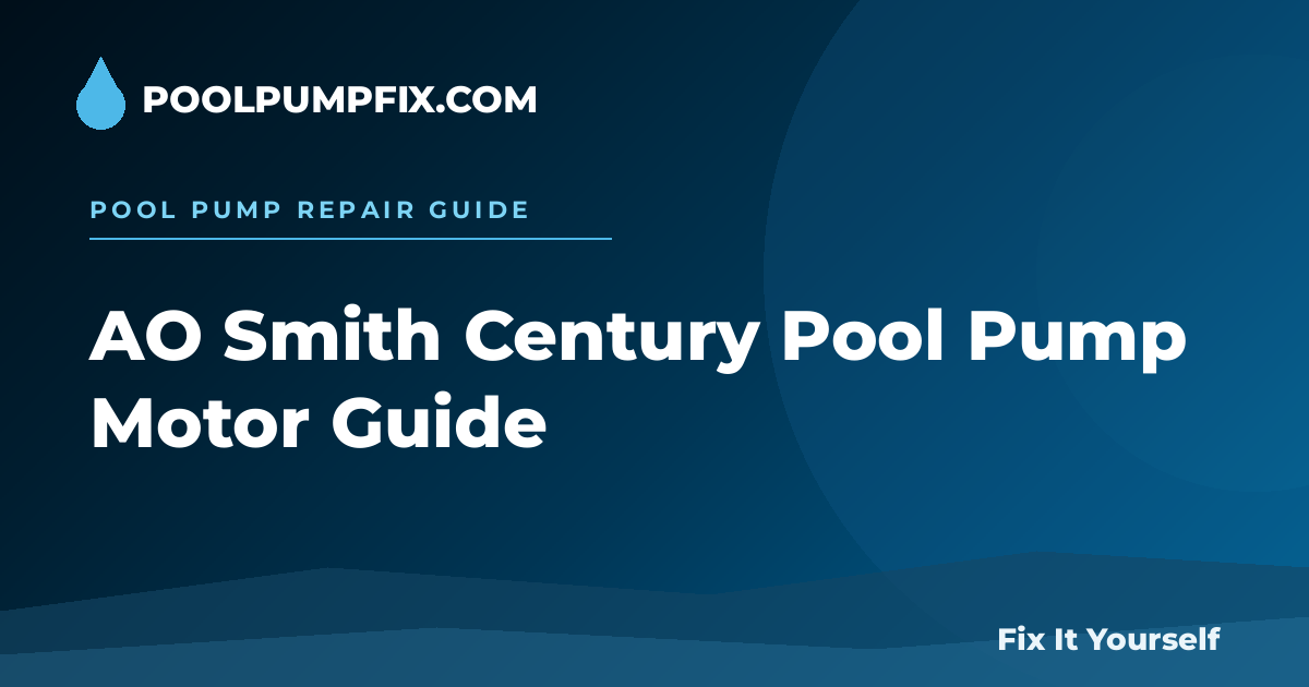 AO Smith Century Pool Pump Motor Guide diagram