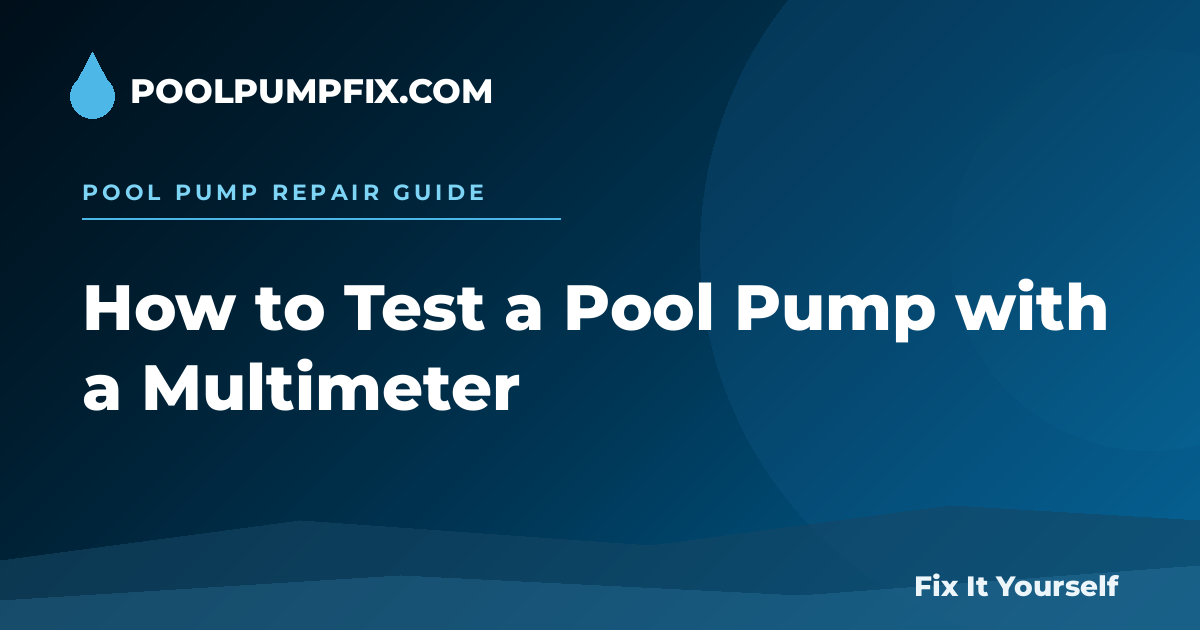 How to Test a Pool Pump with a Multimeter diagram