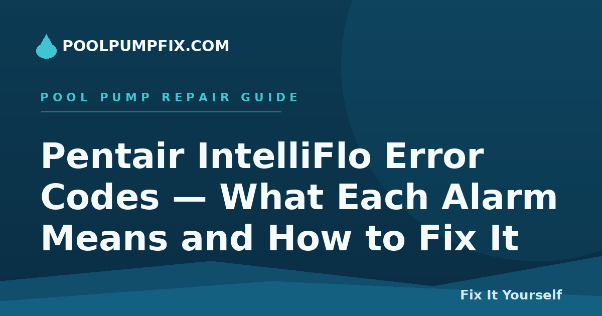 Pentair IntelliFlo Error Codes — What Each Alarm Means and How to Fix It