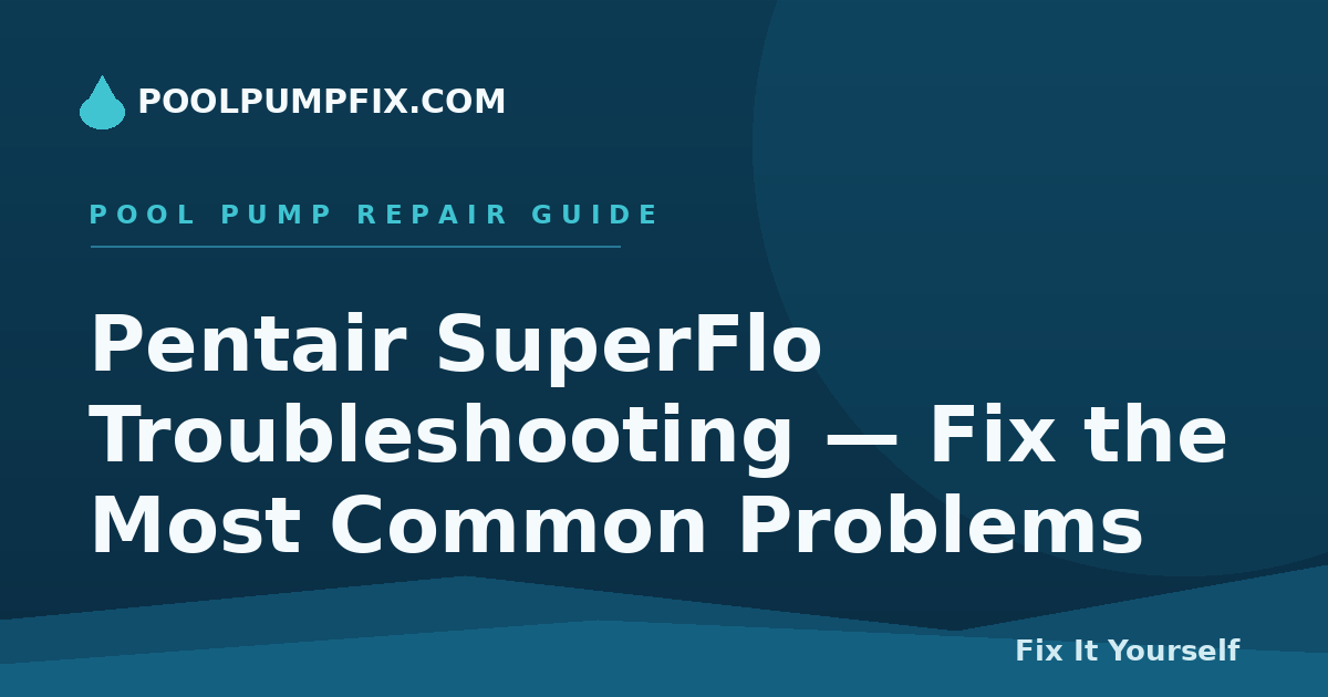 Pentair SuperFlo Troubleshooting — Fix the Most Common Problems