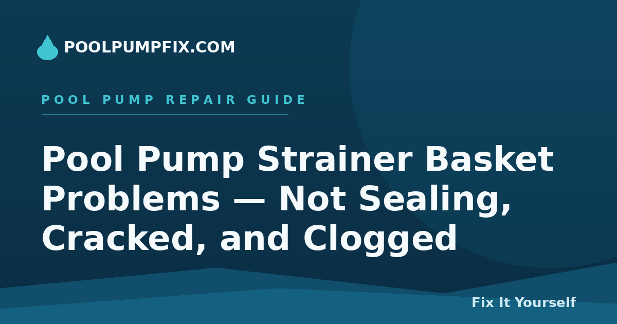 Pool Pump Strainer Basket Problems — Not Sealing, Cracked, and Clogged