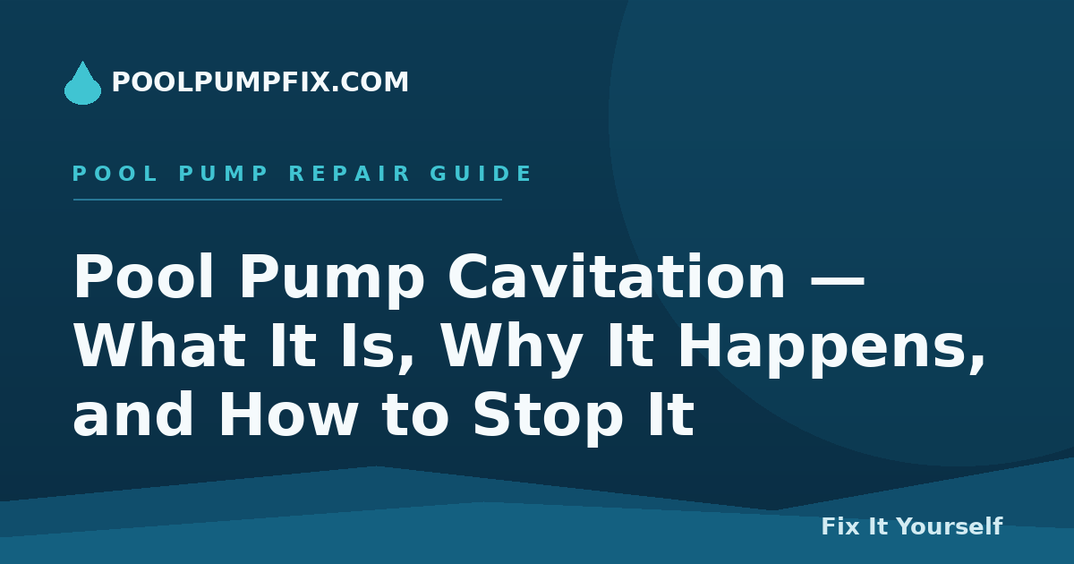 Pool Pump Cavitation — What It Is, Why It Happens, and How to Stop It