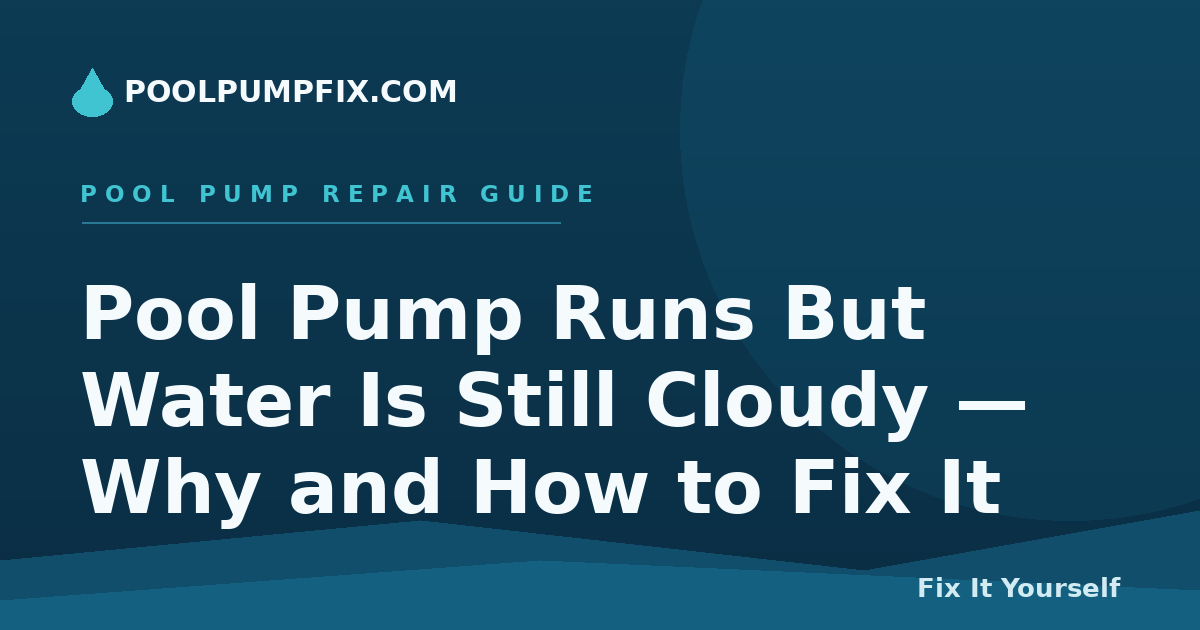 Pool Pump Runs But Water Is Still Cloudy — Why and How to Fix It