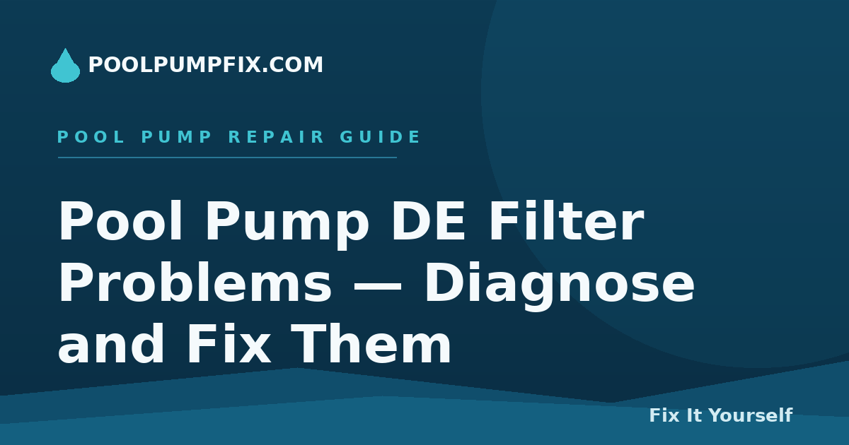 Pool Pump DE Filter Problems — Diagnose and Fix Them