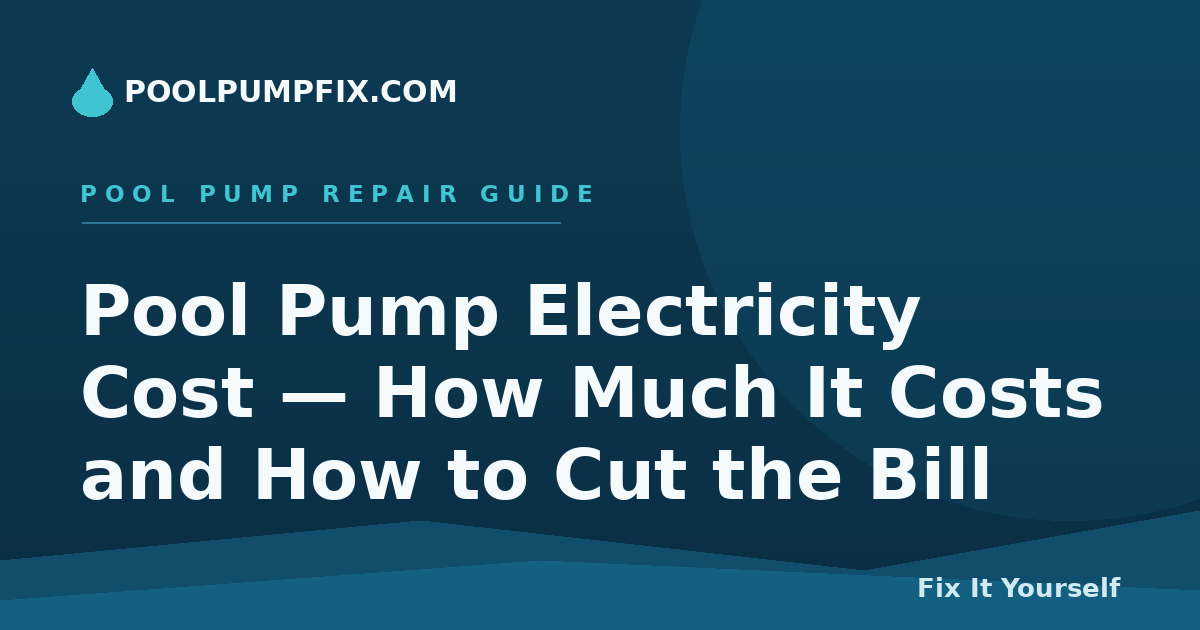 Pool Pump Electricity Cost — How Much It Costs and How to Cut the Bill