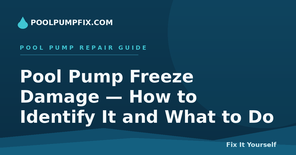 Pool Pump Freeze Damage — How to Identify It and What to Do