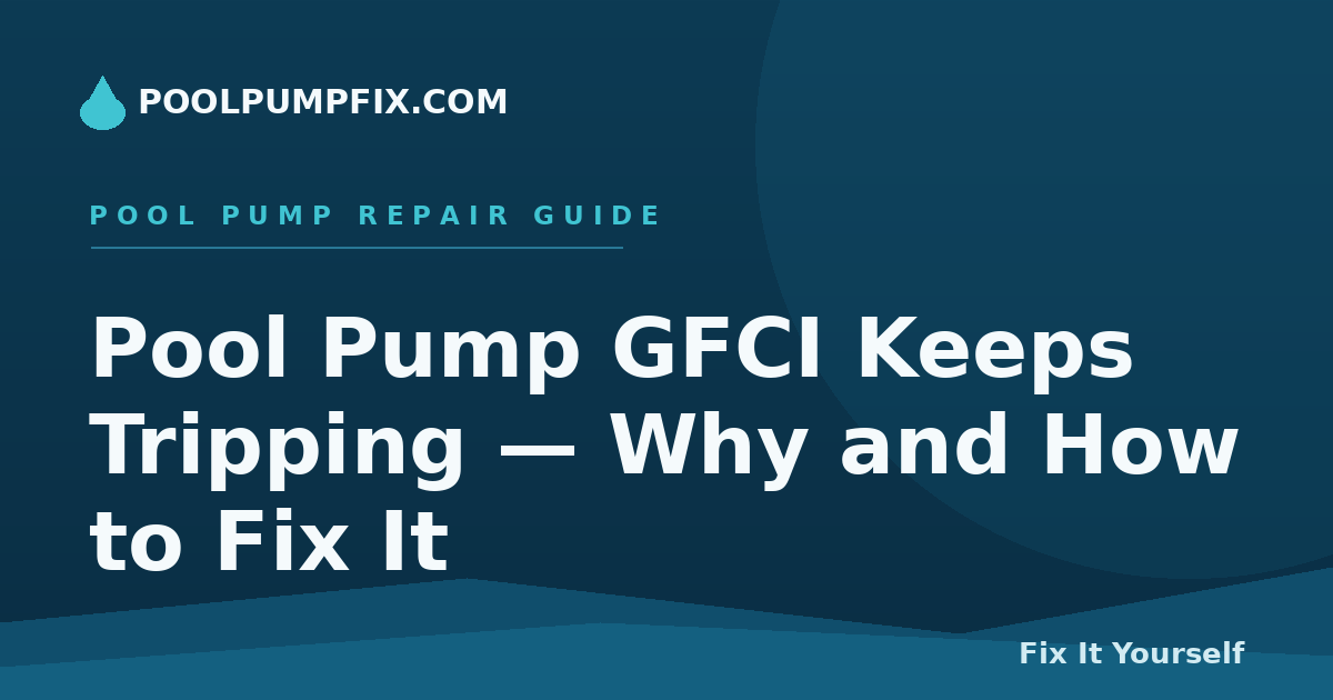 Pool Pump GFCI Keeps Tripping — Why and How to Fix It