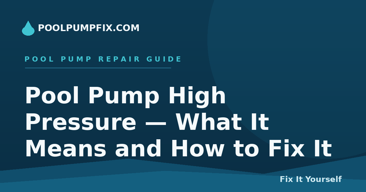 Pool Pump High Pressure — What It Means and How to Fix It