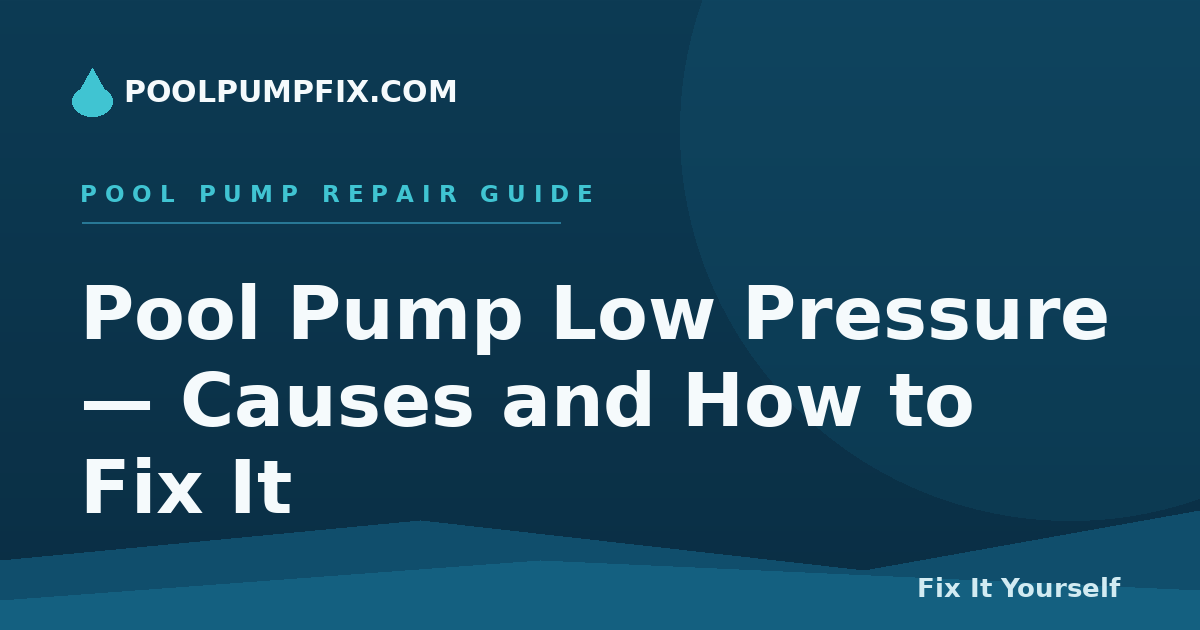 Pool Pump Low Pressure — Causes and How to Fix It
