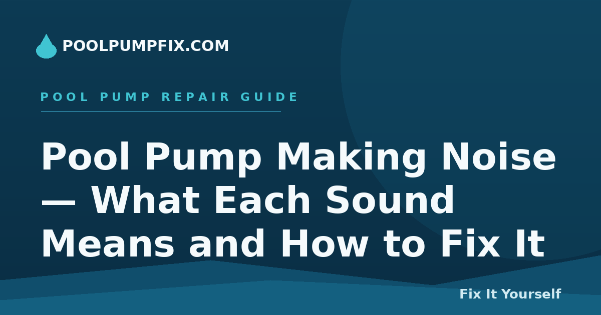 Pool Pump Making Noise — What Each Sound Means and How to Fix It