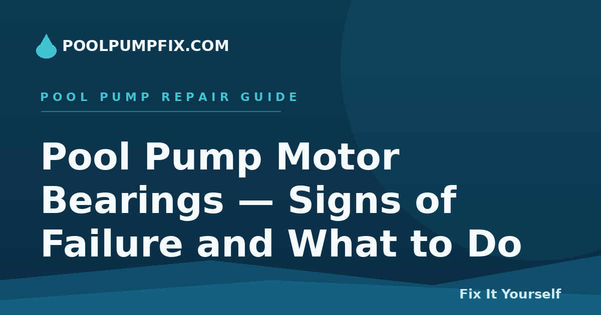 Pool Pump Motor Bearings — Signs of Failure and What to Do