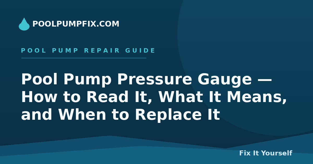 Pool Pump Pressure Gauge — How to Read It, What It Means, and When to Replace It