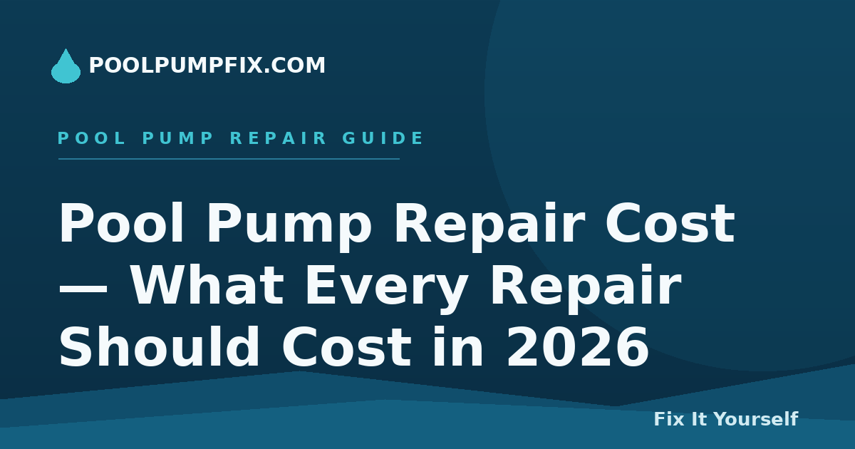 Pool Pump Repair Cost — What Every Repair Should Cost in 2026