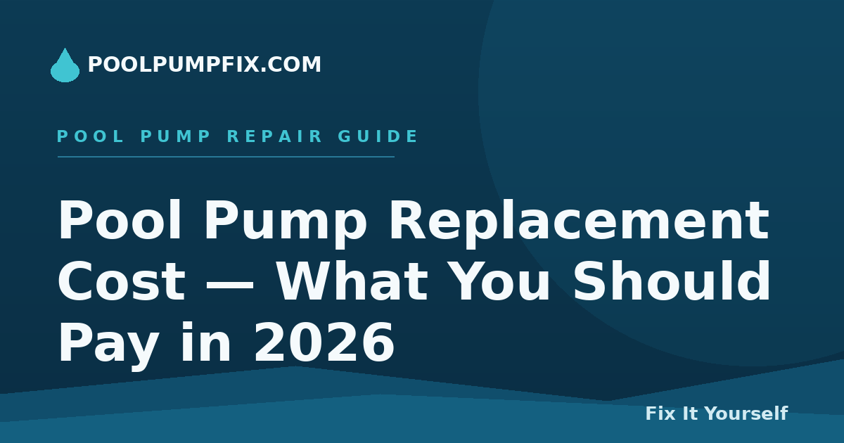 Pool Pump Replacement Cost — What You Should Pay in 2026