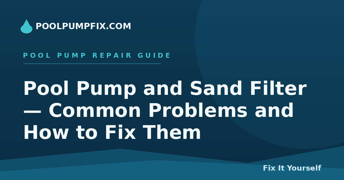 Pool Pump and Sand Filter — Common Problems and How to Fix Them