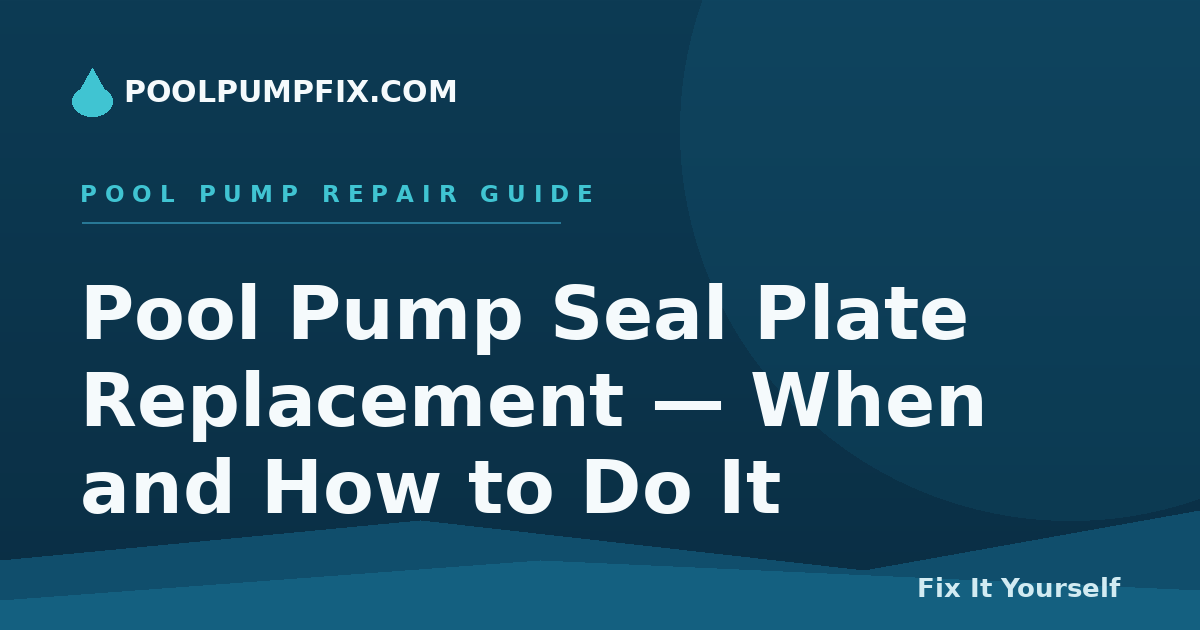 Pool Pump Seal Plate Replacement — When and How to Do It