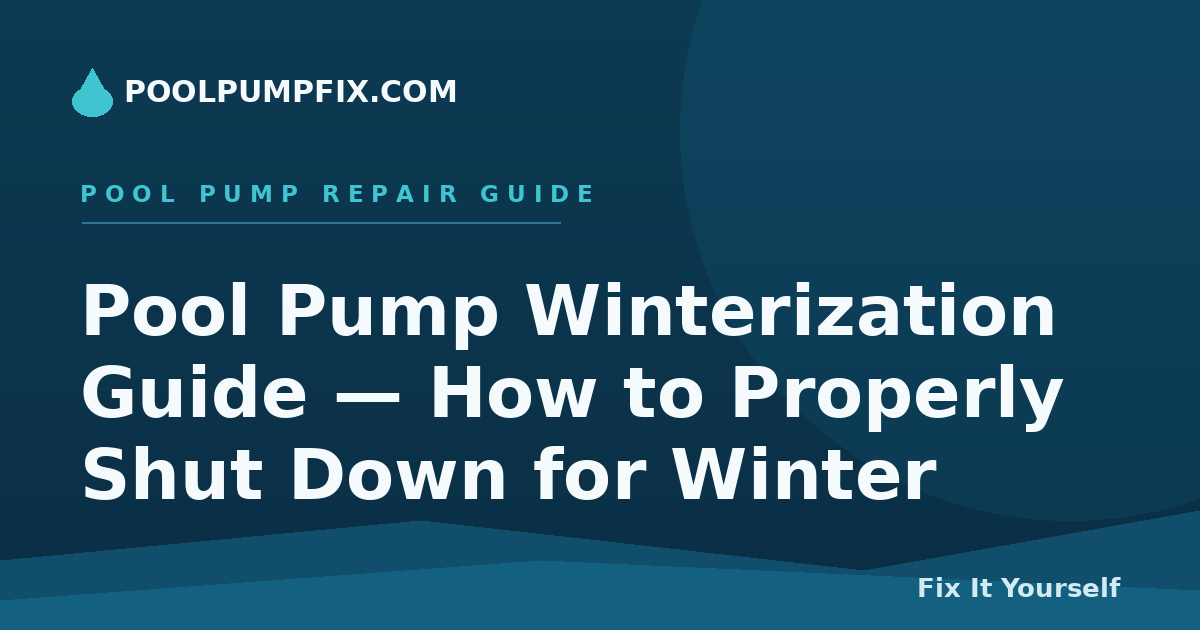 Pool Pump Winterization Guide — How to Properly Shut Down for Winter