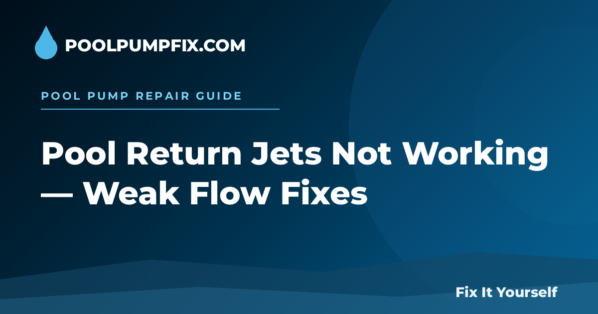Pool Return Jets Not Working diagram