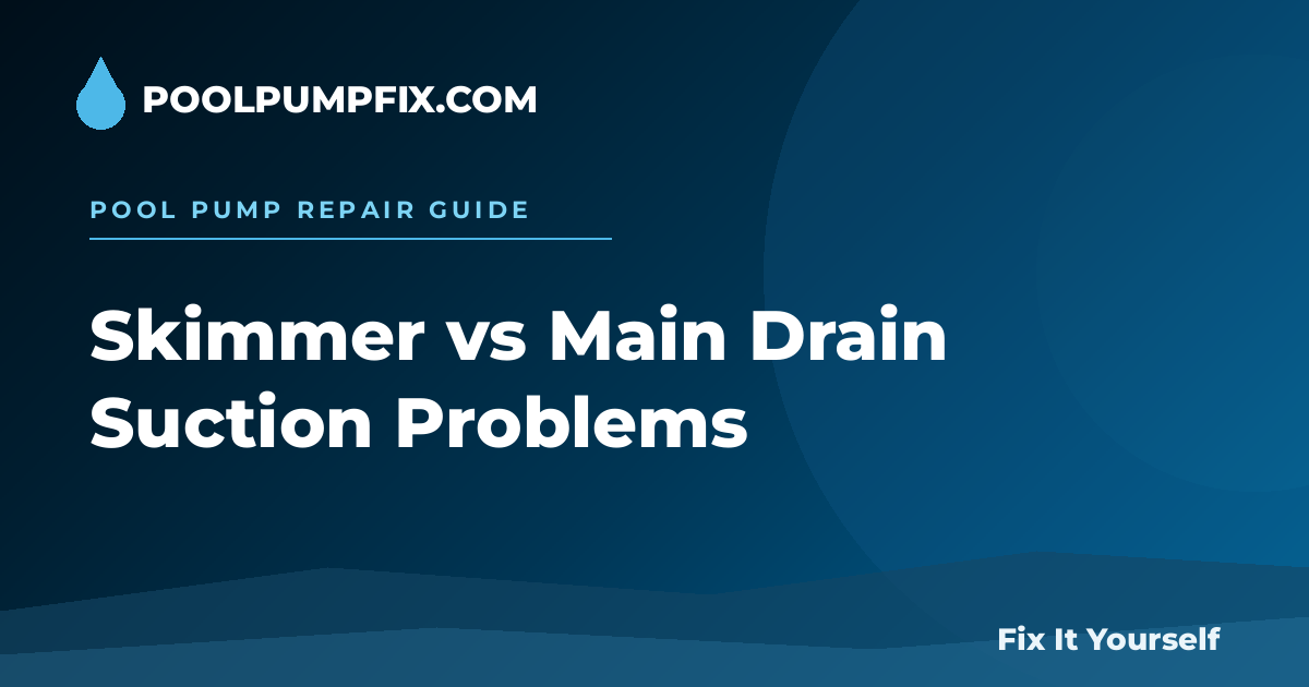 Pool Skimmer vs Main Drain Suction Problems diagram
