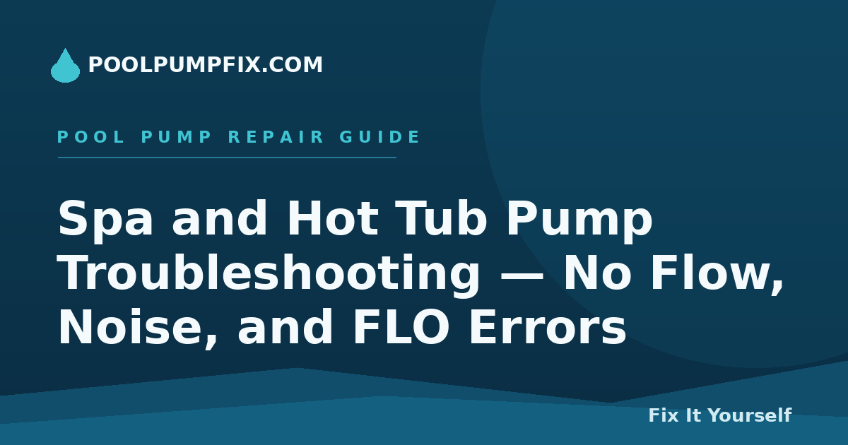 Spa and Hot Tub Pump Troubleshooting — No Flow, Noise, and FLO Errors