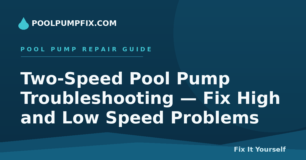 Two-Speed Pool Pump Troubleshooting — Fix High and Low Speed Problems
