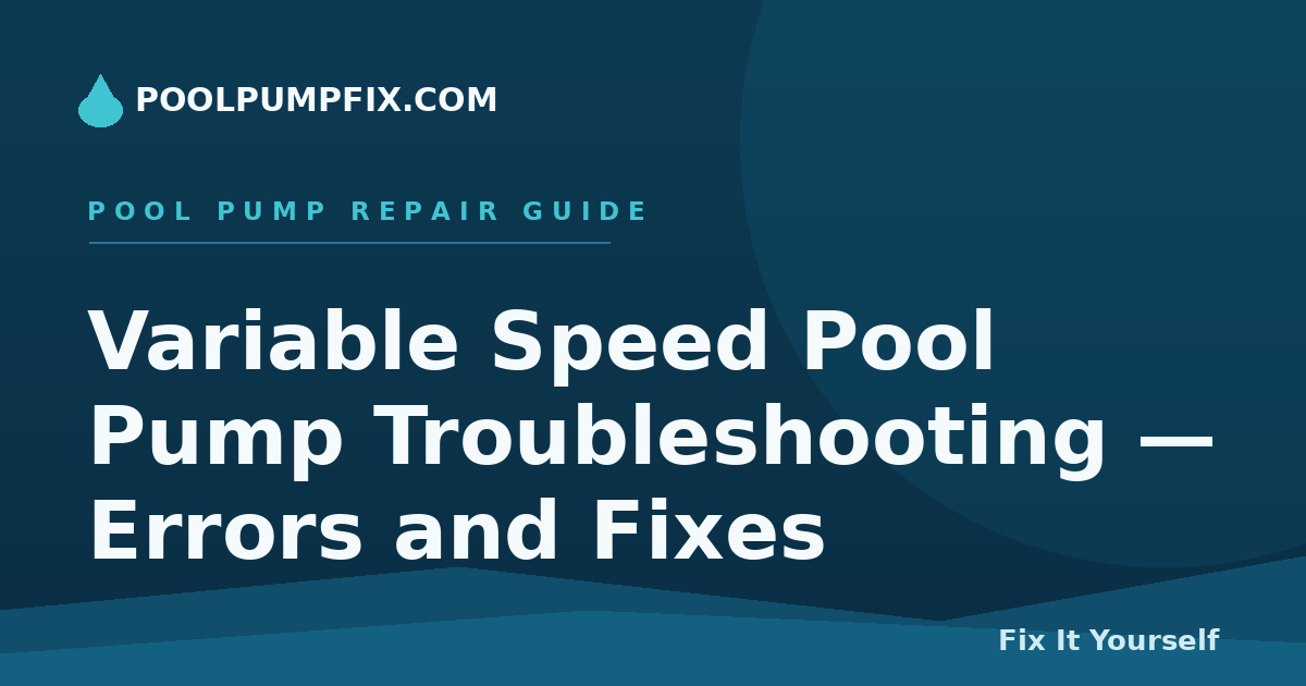Variable Speed Pool Pump Troubleshooting — Errors and Fixes
