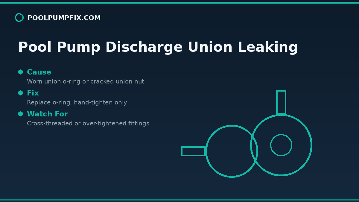 Pool Pump Discharge Union Leaking diagram